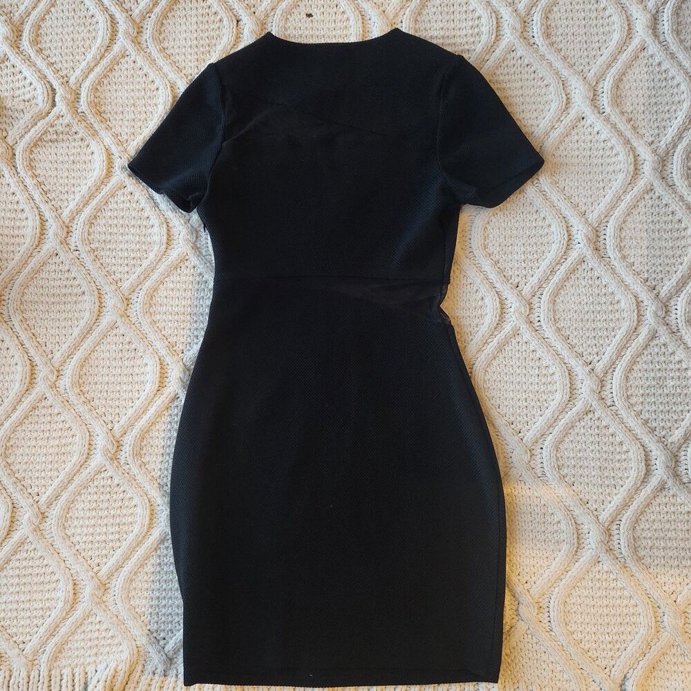 Express Black Mesh Mini Dress Size 0 - Picture 3 of 5